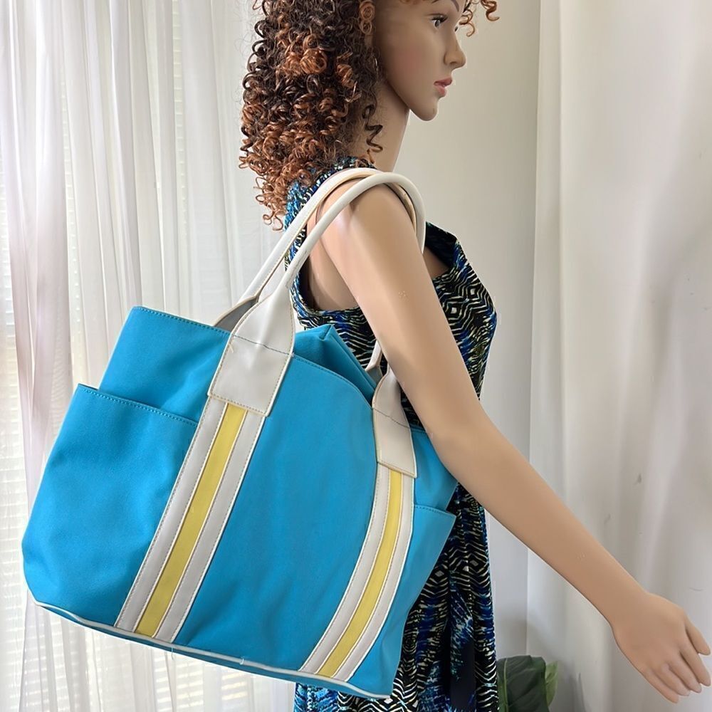 Sonoma Large Beach/Pool Open Bag Blue Yellow White
